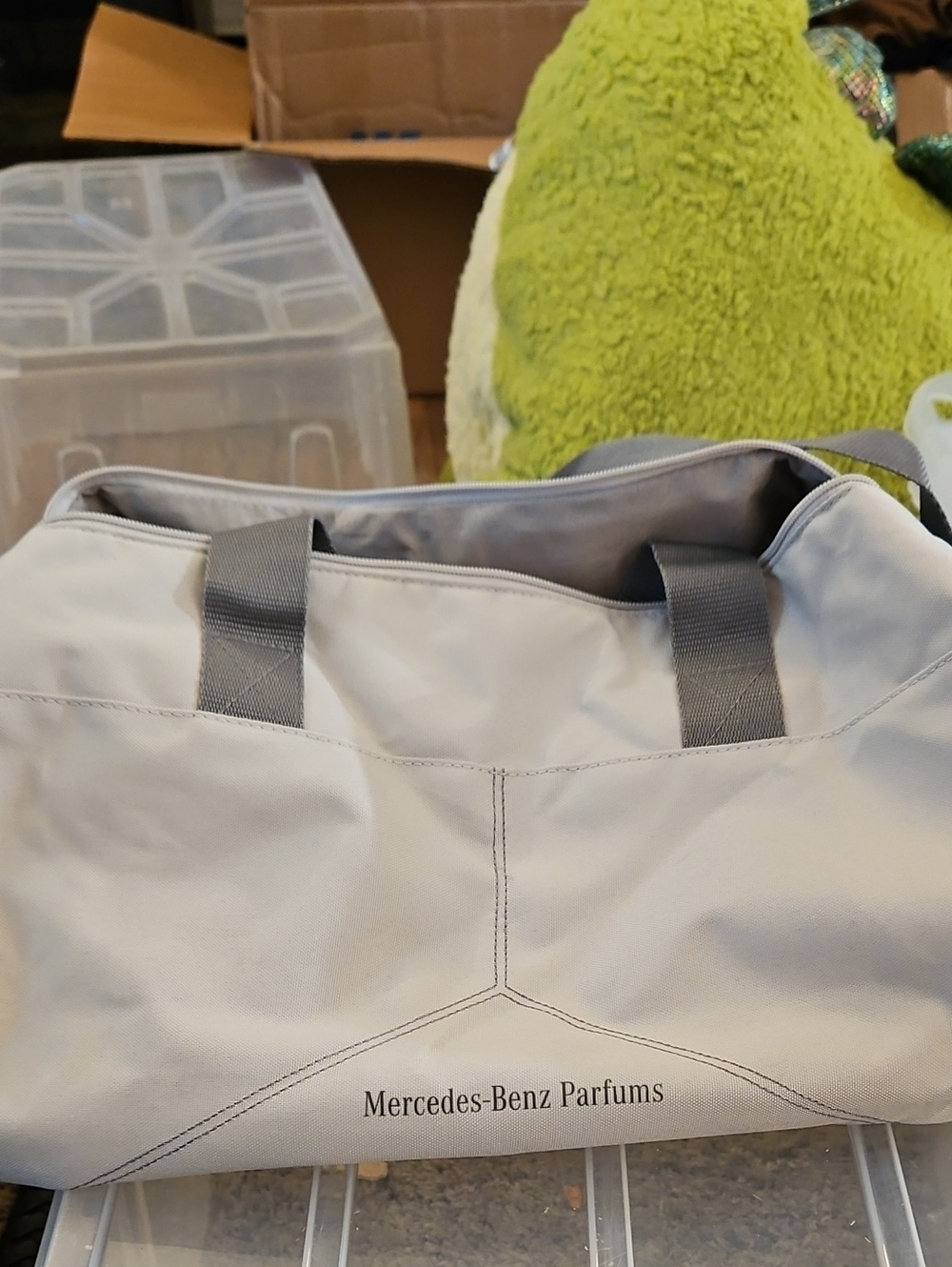 Women's Light Gray Tote Bag Mercedes Benz Parfums Cow